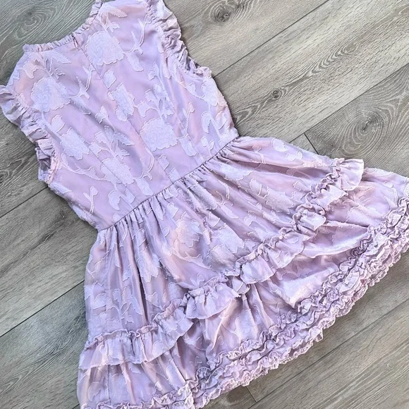 Lulus True As Can Be Lavender Burnout Floral Ruffled Mini Dress - Picture 15 of 16